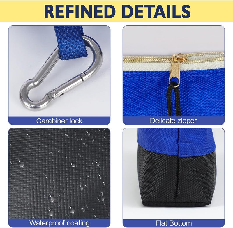 LeMotech Tool Pouches with Zipper, Stand-Up Small Tool Bag, Water Resistant Utility Tool Pouch for Tool Organizers and Storage, 12" Tool Bag, 4 Pack - Image 5